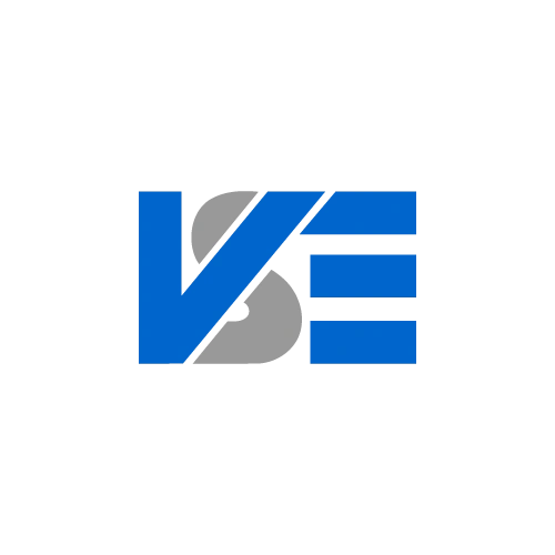 Modré logo s písmenami VE